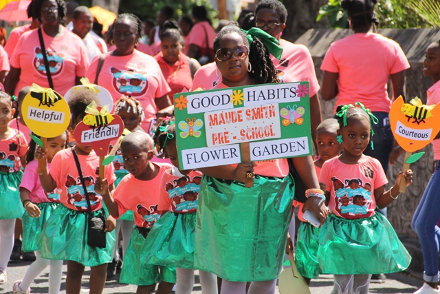 Students of the Maude Smith Pre-School at the Child Month Parade in Charlestown on June 10, 2016